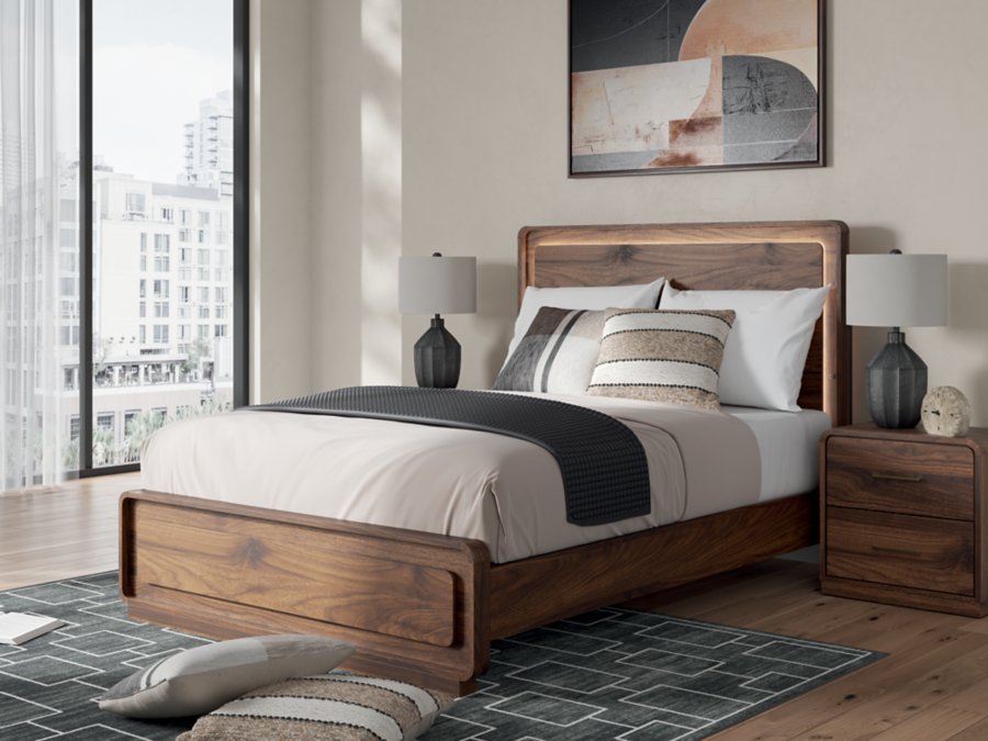 Cama de panel Queen, cómoda y espejo Hollinaze - image 16