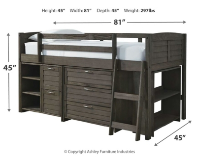ashley loft bed with storage