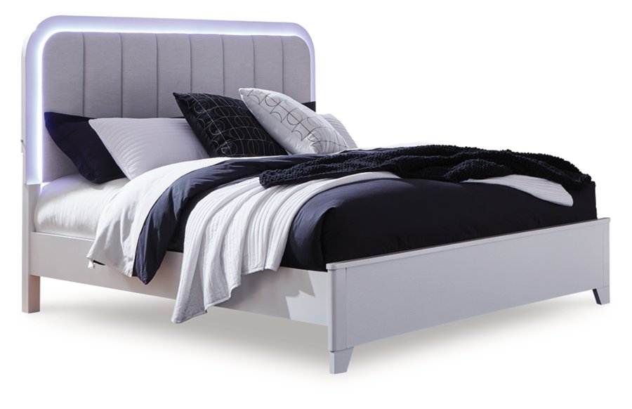 Frostlyn Queen Upholstered Panel Bed - image 3