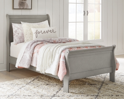 Kordasky Twin Sleigh Bed, Gray, large