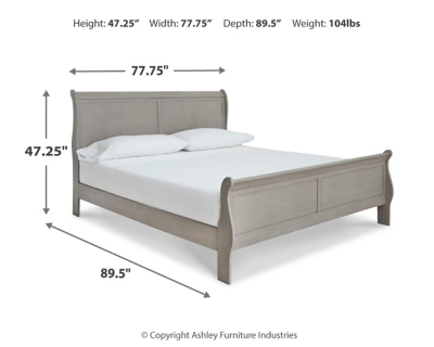 Kordasky King Sleigh Bed, Gray, large