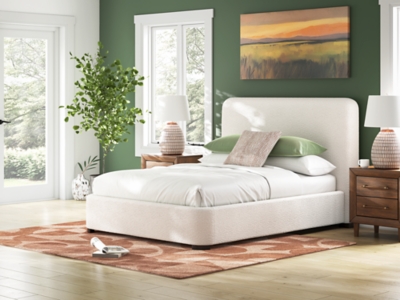 Whittgate Queen Upholstered Bed, Beige, rollover
