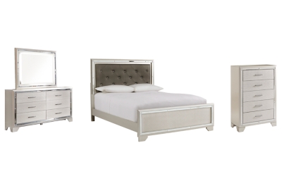 Lonnix Queen Panel Bed With Mirrored Dresser And Chest | Ashley