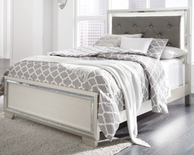 Lonnix Full Panel Bed, Silver Finish, large