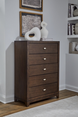 B425-46 Tandisport 5 Drawer Chest of Drawers, Dark Brown sku B425-46