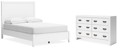 Binterglen Full Panel Bed with Dresser, White