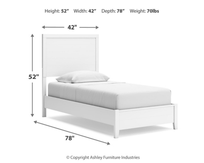 Binterglen Twin Panel Bed, White, large