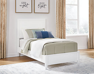 Binterglen Twin Panel Bed, White, rollover