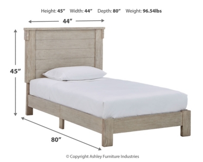 Hollentown Twin Panel Bed, Whitewash, large