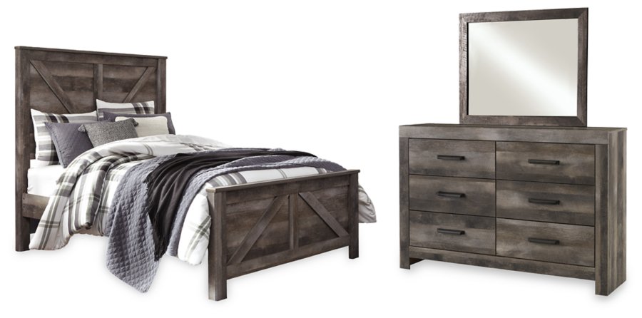 Cama, cómoda y espejo Wynnlow Queen con panel y travesaño - image 1