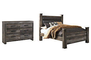 Wynnlow Queen Poster Bed with Dresser, Gray, large
