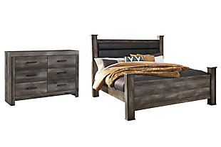 Wynnlow King Poster Bed with Dresser, Gray, large