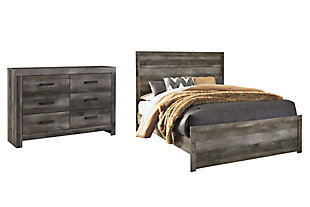 Wynnlow Queen Panel Bed with Dresser, Gray, rollover