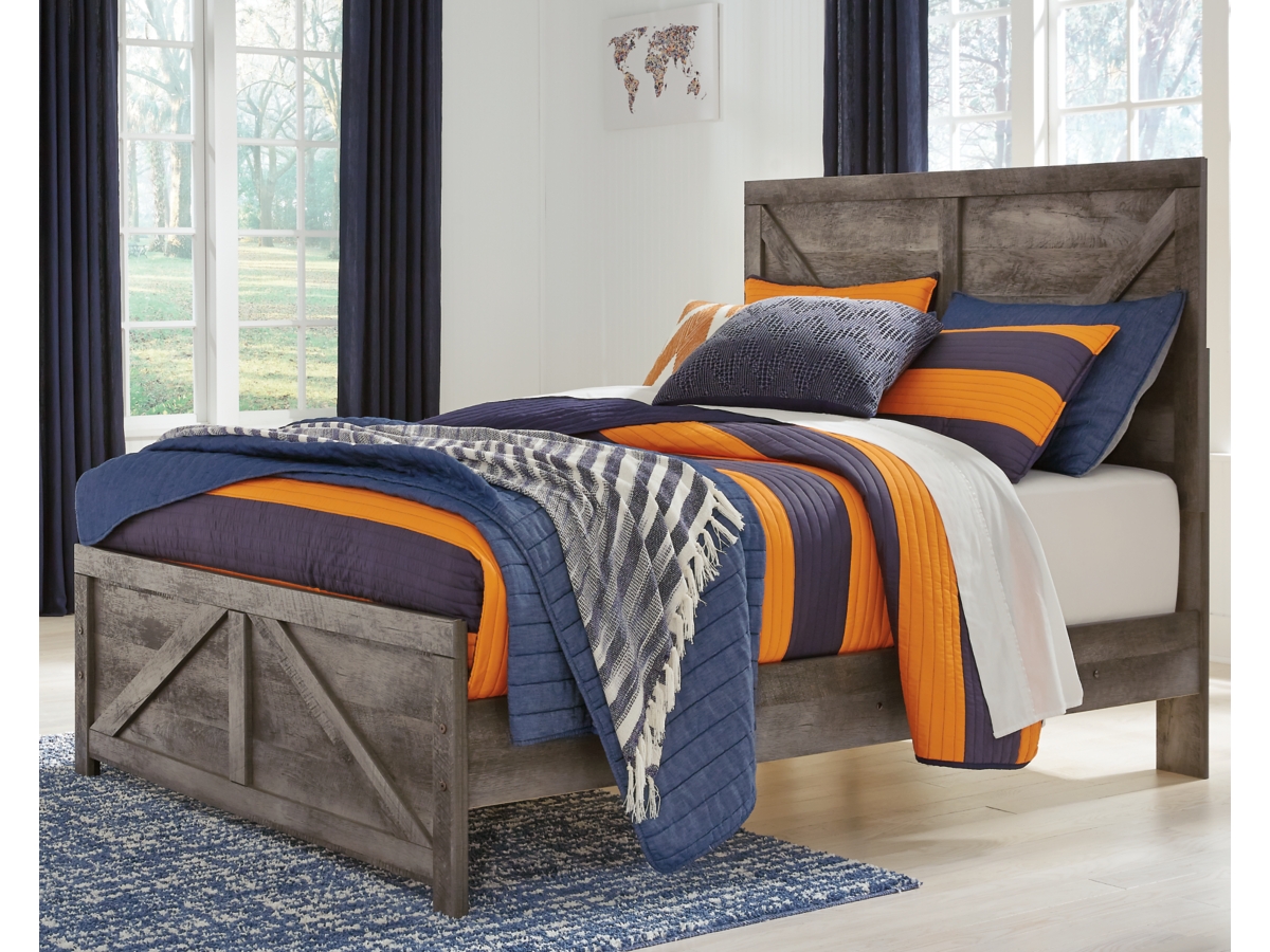 【未開封】Bee Wynn Brown 在庫4個 Wynnlow Full Crossbuck Panel Bed | Ashley
