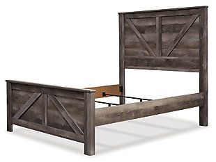 The Wynnlow queen crossbuck panel bed is sure to win your heart with its daring designer take on modern rustic. The bed’s crisp, clean and minimalist-chic profile is enriched with a striking replicated oak grain with thick plank styling and a weathered gray finish for that much more authentic character. Mattress and foundation/box spring available, sold separately.Includes headboard, footboard and rails | Made of engineered wood (MDF/particleboard) and decorative laminate | Rustic gray planked replicated oak grain with authentic touch | Foundation/box spring required, sold separately | Mattress available, sold separately | Assembly required | Estimated Assembly Time: 10 Minutes