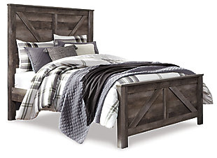Wynnlow Queen Crossbuck Panel Bed, Gray, large