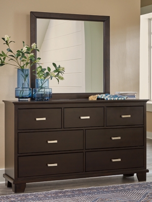 B441B1 Covetown 7 Drawer Dresser and Mirror, Dark Brown sku B441B1