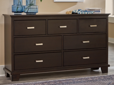 Covetown 7 Drawer Dresser, Dark Brown