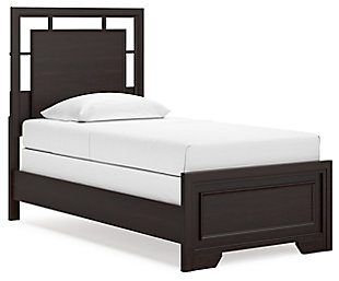 Covetown Twin Panel Bed, Dark Brown, large