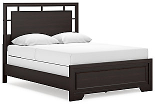 Covetown Queen Panel Bed, Dark Brown, large
