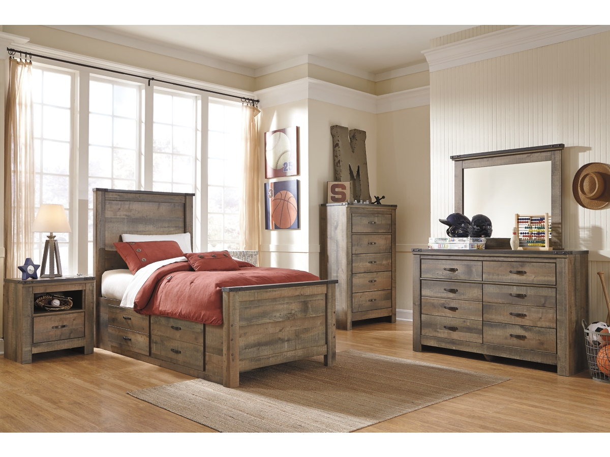 Trinell Twin Panel Bed with 2 Storage Drawers Ashley