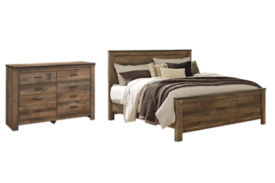 APG-B446-KPB4 Trinell King Panel Bed with Dresser, Brown sku APG-B446-KPB4