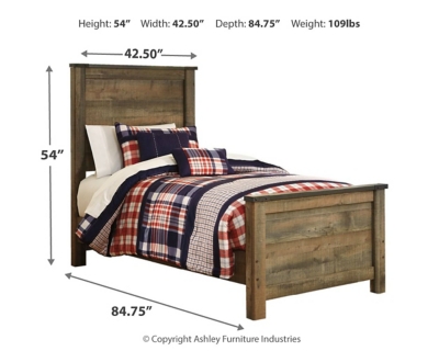 Trinell Twin Panel Bed, Brown, large
