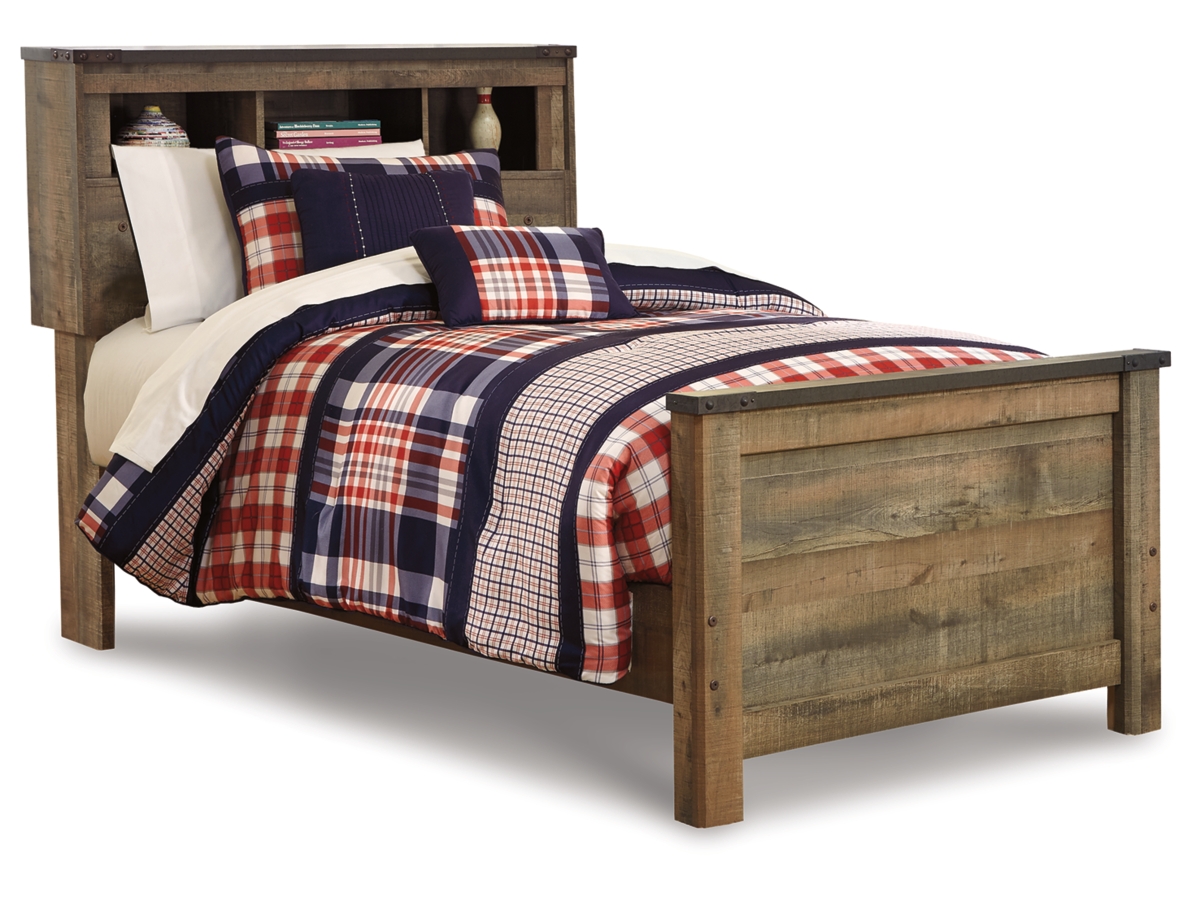 Trinell Twin Bookcase Bed - Brown Trinell Twin Bookcase Bed - Brown