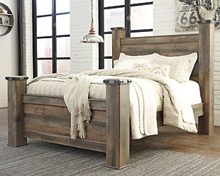 Trinell Queen Poster Bed, Brown, rollover