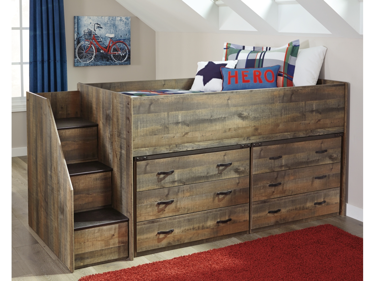 Trinell Twin Loft Bed with 6 Drawer Storage Ashley