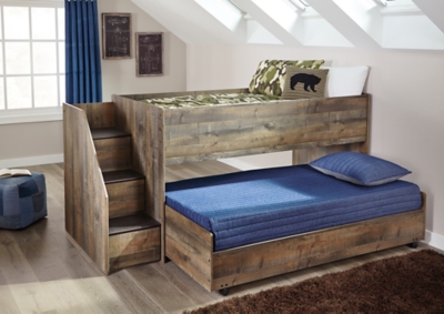 double bunk bed with pull out