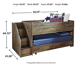 Trinell Twin Loft Bed With Pull Out, Barn Door Furniture Bunk Beds Instructions