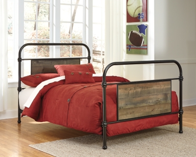 Trinell Twin Metal Bed, Brown, large