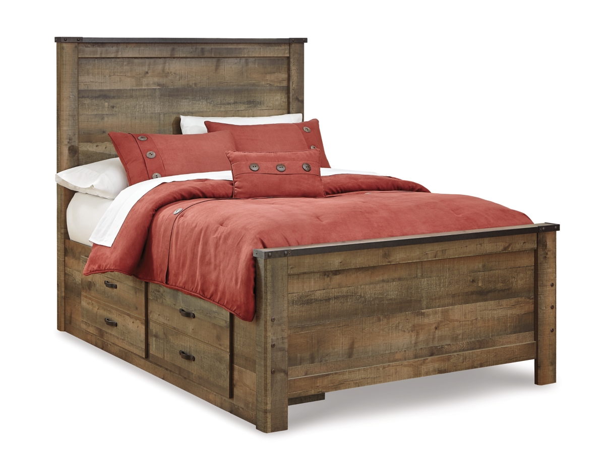 Trinell Bed with 2 Drawer Storage - Brown