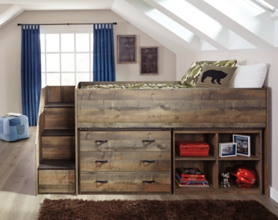 twin loft bed with dresser underneath