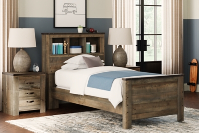 APK-B446-TBB Trinell Twin Bookcase Bed, Brown sku APK-B446-TBB