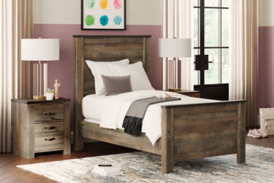 APK-B446-TPB Trinell Twin Panel Bed, Brown sku APK-B446-TPB