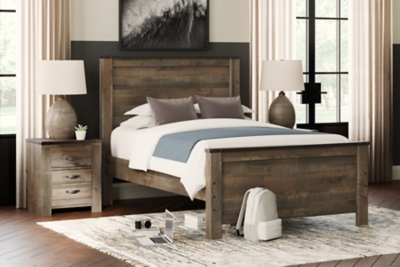 APK-B446-FPB Trinell Full Panel Bed, Brown sku APK-B446-FPB