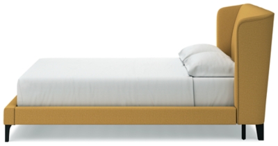 Maloken California King Upholstered Bed with Roll Slats, Mustard, large