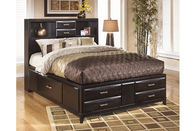 Kira Queen Storage Bed With 8 Drawers, Headboards With Storage Queen