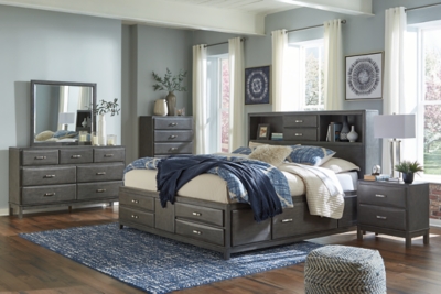 Beckwood 5 Pc Gray Queen Bedroom Set With Mirror, 3 Pc Queen Sleigh Bed  With Storage, Dresser - Rooms To Go