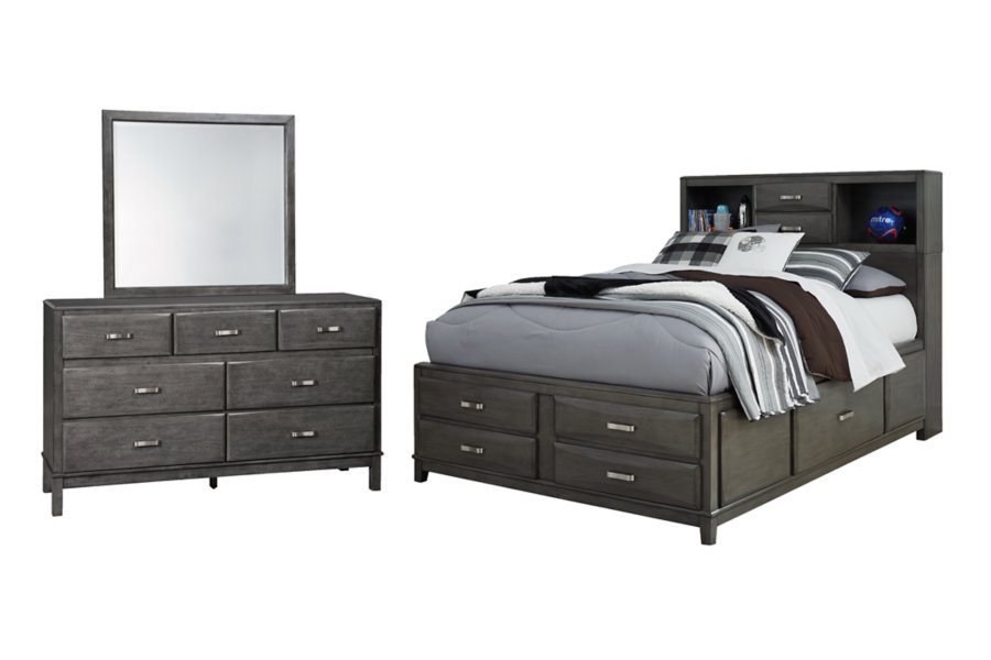 Caitbrook Full Storage Bed with Mirrored Dresser - image 1