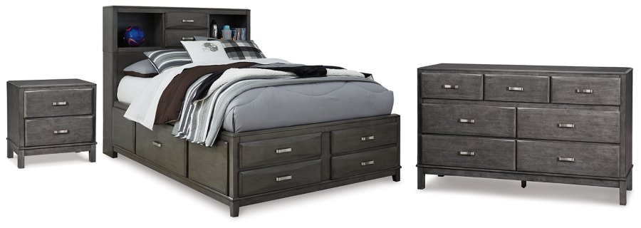 Cama, Cómoda y Mesita de Noche Caitbrook Full Storage - image 1
