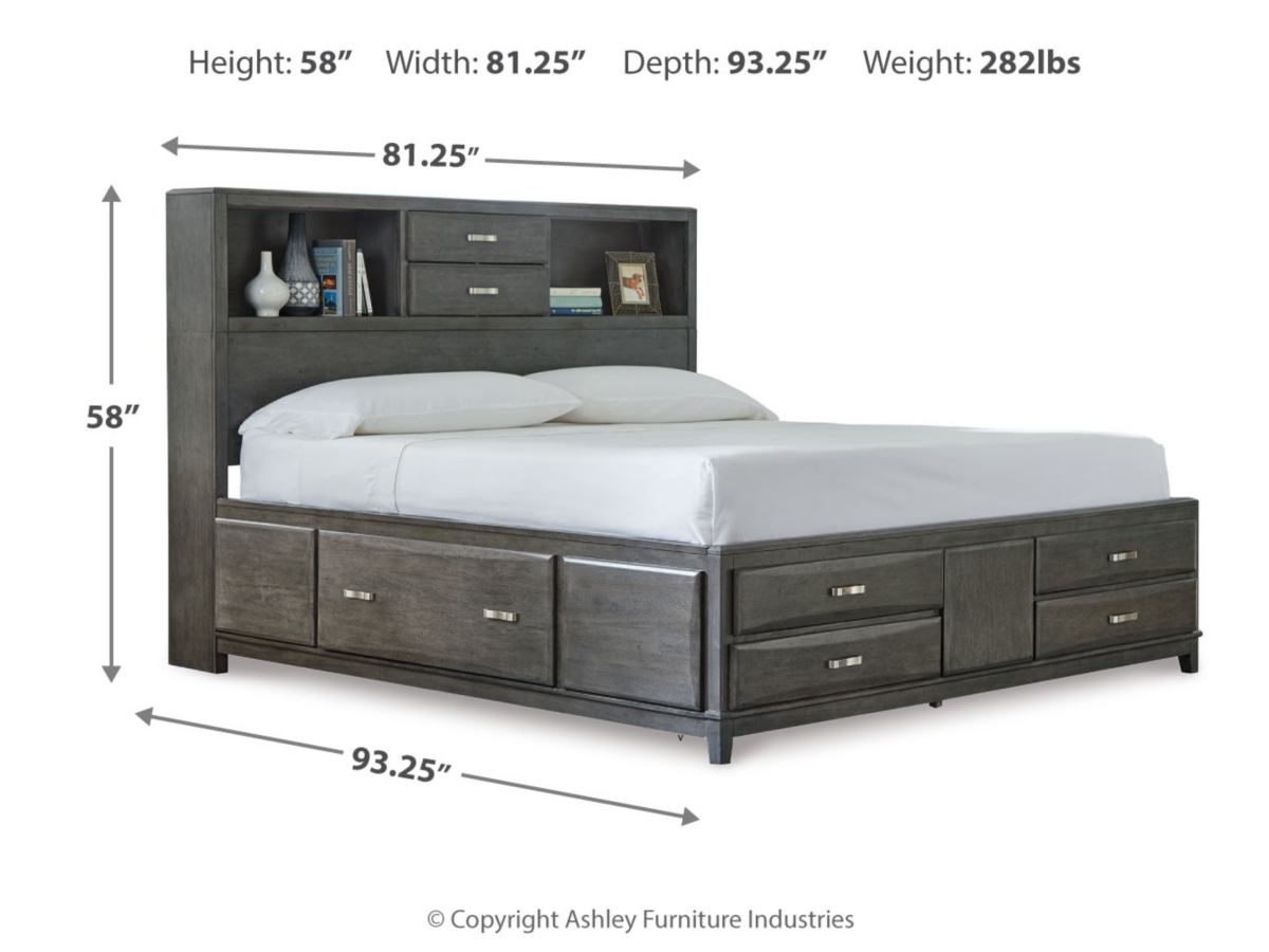 Queen storage bed with store 8 drawers