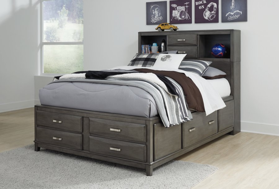 Cama con almacenaje, cómoda, espejo y mesita de noche Caitbrook - image 9