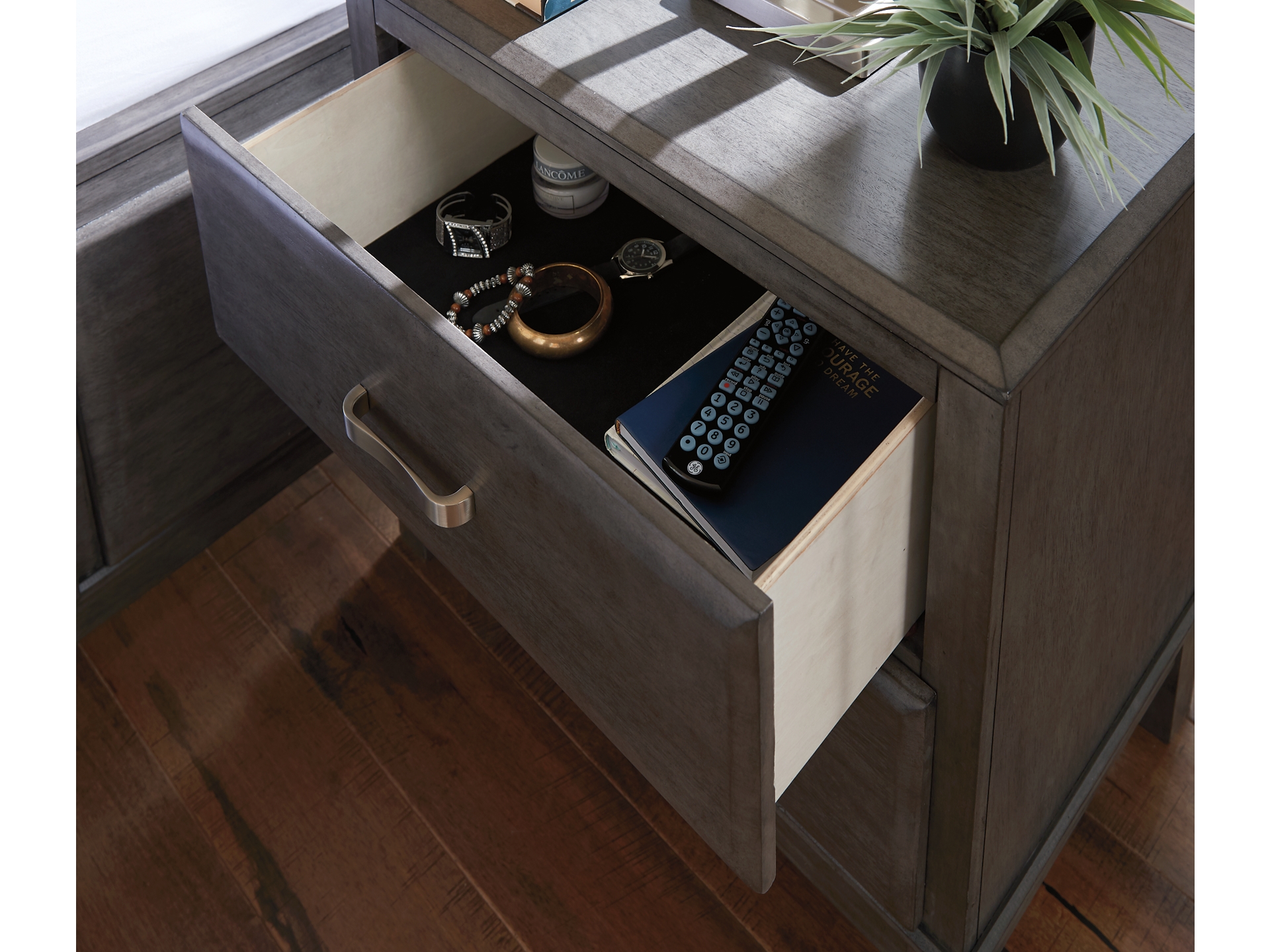 Image 4 of Caitbrook Queen Storage Bed with 8 Storage Drawers with Mirrored Dresser, Chest 