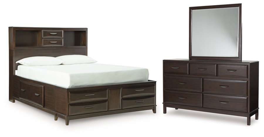 Cama Queen, cómoda y espejo Vanmore - image 1