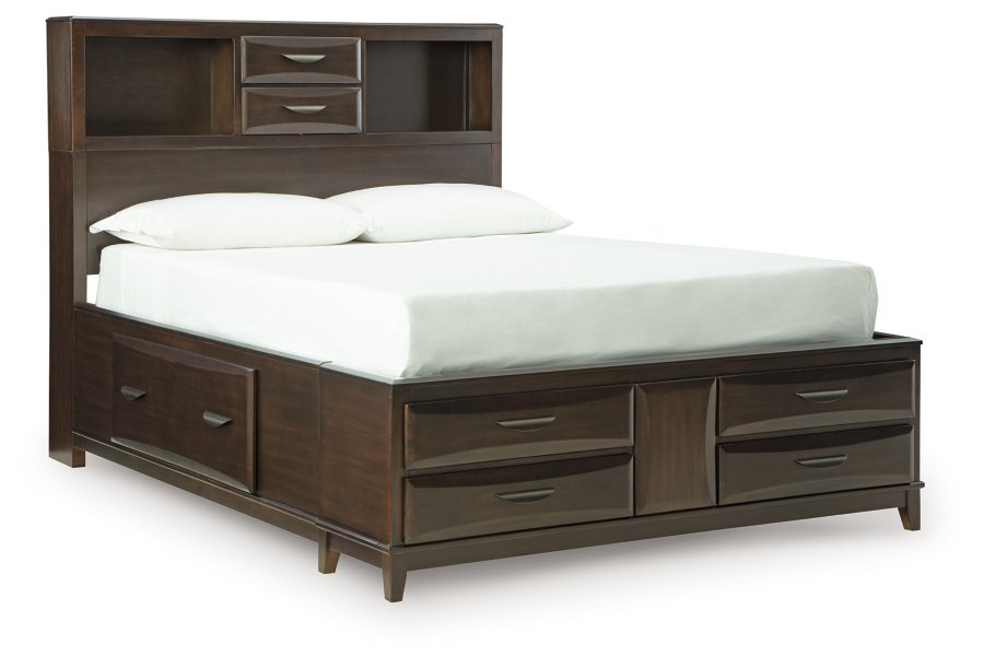Cama Vanmore con almacenamiento, cómoda y espejo - image 4