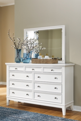 B480B1 Trulani 9 Drawer Dresser and Mirror, White sku B480B1