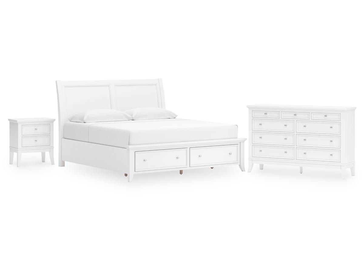 Trulani King Sleigh Storage Bed with Dresser and Nightstand | Ashley